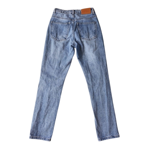Princess Polly High Rise Distressed Straight Jeans – Size 2, 100% Cotton, Ripped - Picture 2 of 7